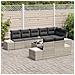 Set Divano da Giardino 9 Pezzi con Cuscini Grigio Polyrattan - Foto miniatura 3