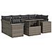 Set Divani da Giardino 7 pz con Cuscini Grigio in Polyrattan - Foto miniatura 1