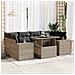 Set Divani da Giardino 7 pz con Cuscini Grigio in Polyrattan - Foto miniatura 2
