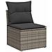 Set Divani da Giardino 7 pz con Cuscini Grigio in Polyrattan - Foto miniatura 4