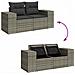 Set Divani da Giardino 7 pz con Cuscini Grigio in Polyrattan - Foto miniatura 7