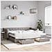 Divano Letto Estraibile con Cassetti Tortora 90x200 cm Tessuto - Foto miniatura 2