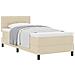 Letto a Box con Materasso Crema 90x200 cm Tessuto - Foto miniatura 1