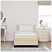 Letto a Box con Materasso Crema 90x200 cm Tessuto - Foto miniatura 5
