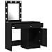 Tavolo da Trucco 2 pcs Nero 50 x 41 x 135 cm Legno multistrato - Foto miniatura 5