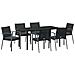 Set da Pranzo per Giardino 7 pcs Nero Poly Rattan - Foto miniatura 1