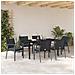 Set da Pranzo per Giardino 7 pcs Nero Poly Rattan - Foto miniatura 4