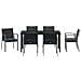 Set da Pranzo per Giardino 7 pcs Nero Poly Rattan - Foto miniatura 7
