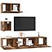Mobile TV da Parete 4 pcs Legno vecchio 80 x 30 x 30.5 cm - Foto miniatura 3