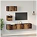 Mobile TV da Parete 4 pcs Legno vecchio 80 x 30 x 30.5 cm - Foto miniatura 4