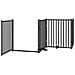 Cancello Cani Porta Pieghevole Nero 8 Pannelli 640 cm Pioppo - Foto miniatura 5