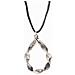 Collana Lunga ""eternal Wave"" In Pelle Nera Placcata Argento - Foto miniatura 4