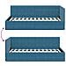 Cornice del letto ad angolo Blu 100 cm x 200 cm Tessuto - Foto miniatura 9