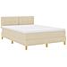 Letto a Sorgente LED con materasso Crema 140 x 190 cm Tessuto - Foto miniatura 1