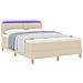 Letto a Sorgente LED con materasso Crema 140 x 190 cm Tessuto - Foto miniatura 3