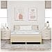 Letto a Sorgente LED con materasso Crema 140 x 190 cm Tessuto - Foto miniatura 4