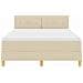 Letto a Sorgente LED con materasso Crema 140 x 190 cm Tessuto - Foto miniatura 8