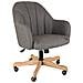 Sedia In Legno E Imbottita Con Ruote Grigie 63x54x40/87h - Foto miniatura 1