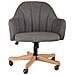 Sedia In Legno E Imbottita Con Ruote Grigie 63x54x40/87h - Foto miniatura 2
