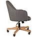Sedia In Legno E Imbottita Con Ruote Grigie 63x54x40/87h - Foto miniatura 3