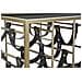 Carrello Portavivande Black String In Ferro Dorato E Vetro Nero - Foto miniatura 5