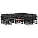 Set di divani da esterno 11 pz Nero e Grigio scuro polyrattan - Foto miniatura 1