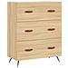 Cassettiera Rovere Sonoma 69,5x34x90 Cm In Legno Multistrato - Foto miniatura 2