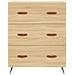 Cassettiera Rovere Sonoma 69,5x34x90 Cm In Legno Multistrato - Foto miniatura 4