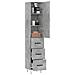 Credenza Grigio Cemento 34,5x34x180 Cm In Legno Multistrato - Foto miniatura 3
