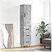 Credenza Grigio Cemento 34,5x34x180 Cm In Legno Multistrato - Foto miniatura 1