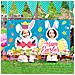 Sfondo Fotografico Pasquale Con Coniglietto - Banner Decorativo 75x139cm - Foto miniatura 2