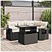 Set Divani Da Giardino 5 Pz Con Cuscini In Polyrattan Nero - Foto miniatura 1