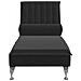 Lusso Casadino -  Chaise Longue Massaggi Con Cuscino A Rullo Nero In Velluto - Foto miniatura 3