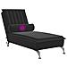 Lusso Casadino -  Chaise Longue Massaggi Con Cuscino A Rullo Nero In Velluto - Foto miniatura 6