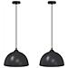 Lampada a Sospensione 2 pz Regolabile E27 Nero Ø 30 cm Metallo - Foto miniatura 1