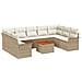Set da Giardino 10 Pezzi con Cuscini Beige Rattan Acacia - Foto miniatura 1