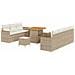 Set di Divani da Giardino da 10 Pezzi con Cuscini Beige Polyrattan Acacia,  Set di Mobili da Pranzo da Giardino da 3 Pezzi con Cuscini Beige Polyrattan Acacia - Foto miniatura 1