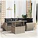 Set Divano da Giardino 5pz con Cuscini Grigio Chiaro Polyrattan - Foto miniatura 2