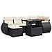 Set Divani da Giardino con Cuscini 7pz Nero Polyrattan - Foto miniatura 1