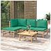 Set Salotto da Giardino 5pz con Cuscini Verdi Bambù - Foto miniatura 2