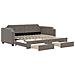 Divano Letto Estraibile con Cassetti Tortora 90x200 cm Tessuto - Foto miniatura 1