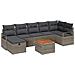 Set Divano da Giardino con cuscino 8 pcs Grigio Poly Rattan - Foto miniatura 1