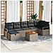 Set Divano da Giardino con cuscino 8 pcs Grigio Poly Rattan - Foto miniatura 2