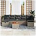 Set Divano da Giardino con cuscino 8 pcs Grigio Poly Rattan - Foto miniatura 3