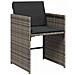 Set da Pranzo per Giardino con cuscino 5 pcs Grigio Poly Rattan - Foto miniatura 6
