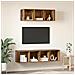 Set di mobili TV 2 pcs Legno vecchio 37 x 37 x 142.5 cm - Foto miniatura 4