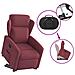 Poltrona Alzapersona Reclinabile Rosso Vino in Tessuto - Foto miniatura 8