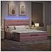 Struttura Letto Pouf con Materassi Rosa 200x200 cm Velluto - Foto miniatura 3