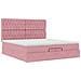 Struttura Letto Pouf con Materassi Rosa 200x200 cm Velluto - Foto miniatura 7
