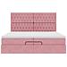 Struttura Letto Pouf con Materassi Rosa 200x200 cm Velluto - Foto miniatura 8